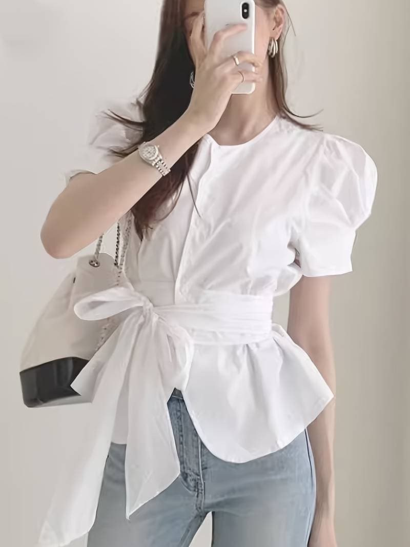 Blouse met pofmouw voor dames