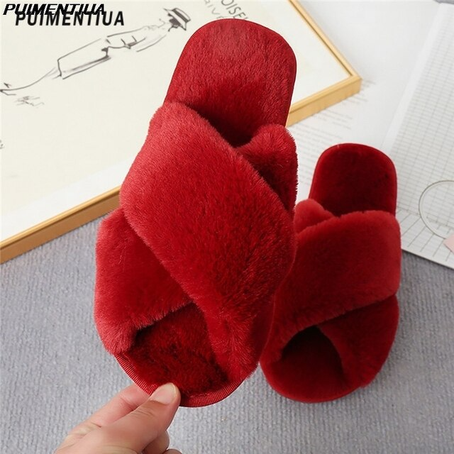 Pluizige Damesslippers