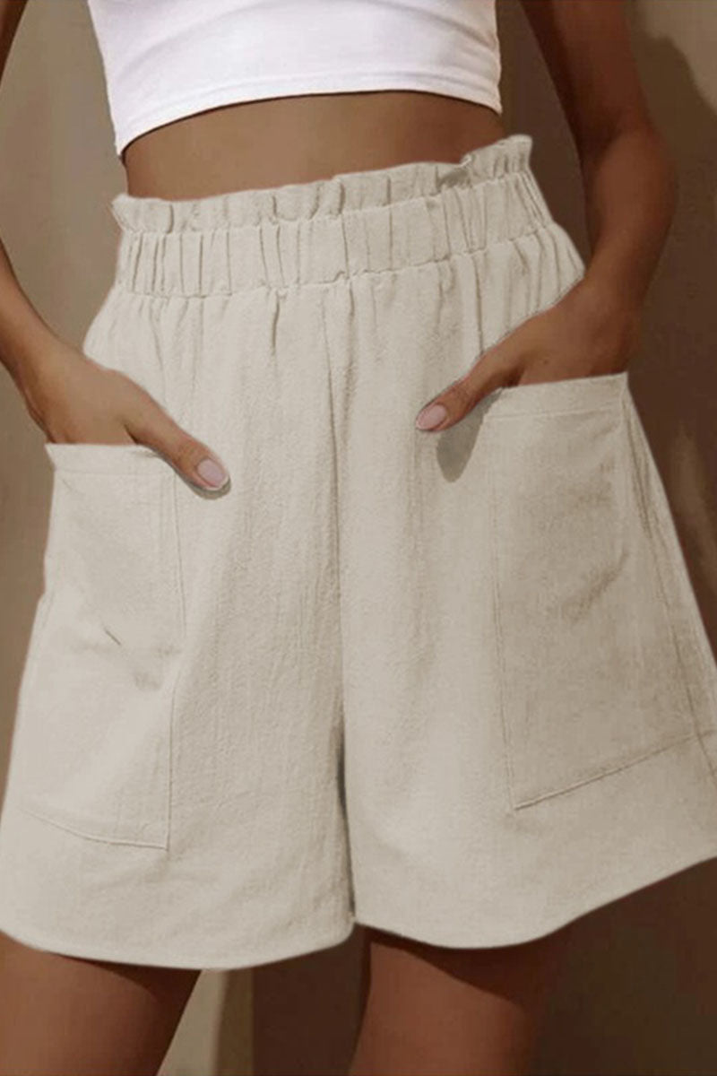 mode casual stevige tas losse hoge taille wijde broekspijpen