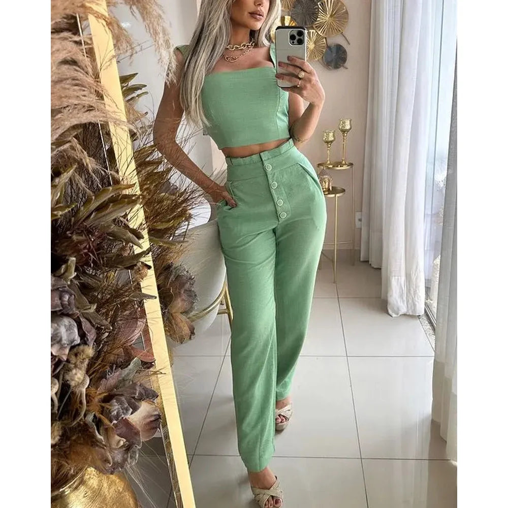 2 Delige Set - Casual - Polyester - Ideaal voor Dagelijks Gebruik