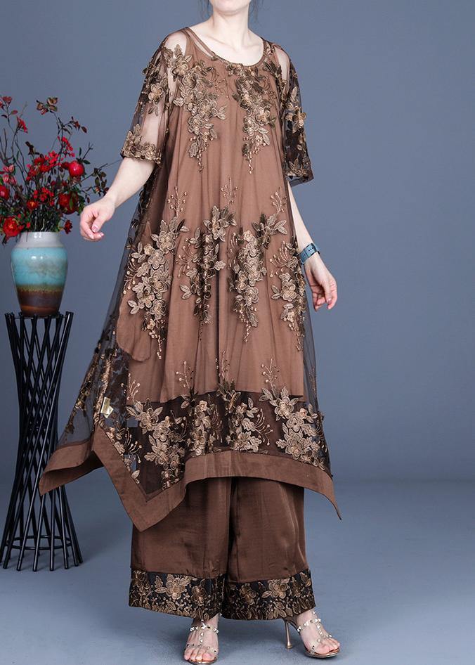 2021 Zomer Onregelmatige Jurk Wijde Been Broek Bretels Rok Driedelige Set