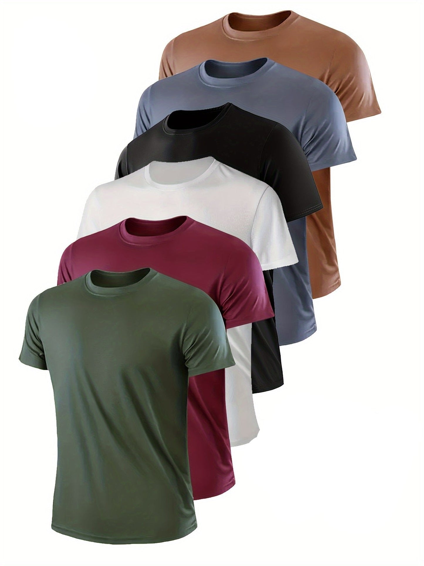 6-pack | Heren quick-dry T-shirts in 6 kleuren