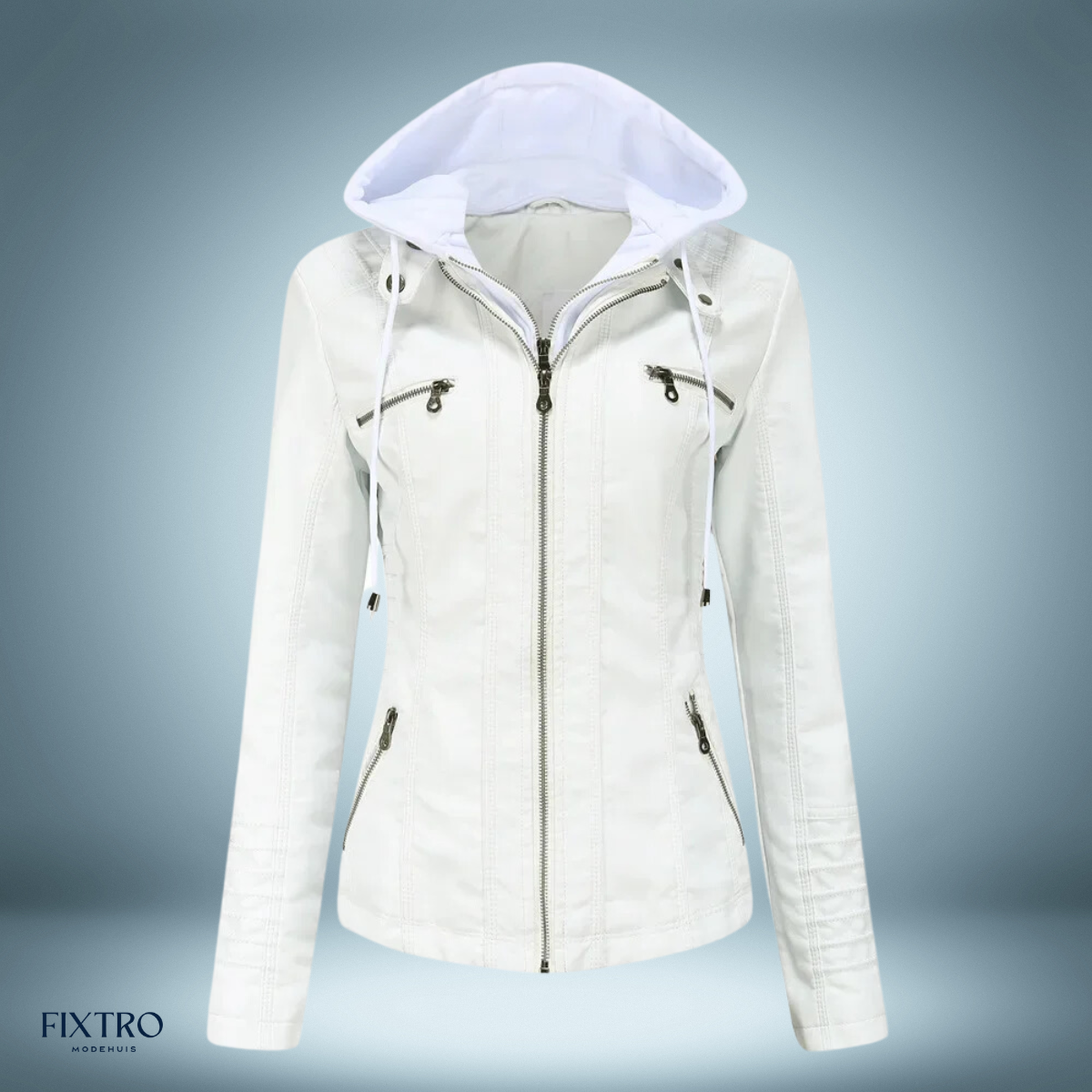 Lyra | Chique en comfortabele leren damesjas met capuchon