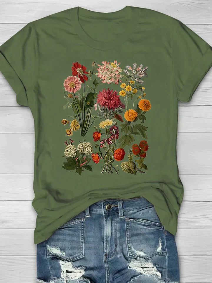 Yana | Vintage Bloemen T-shirt Retro Stijl voor Casual Chic