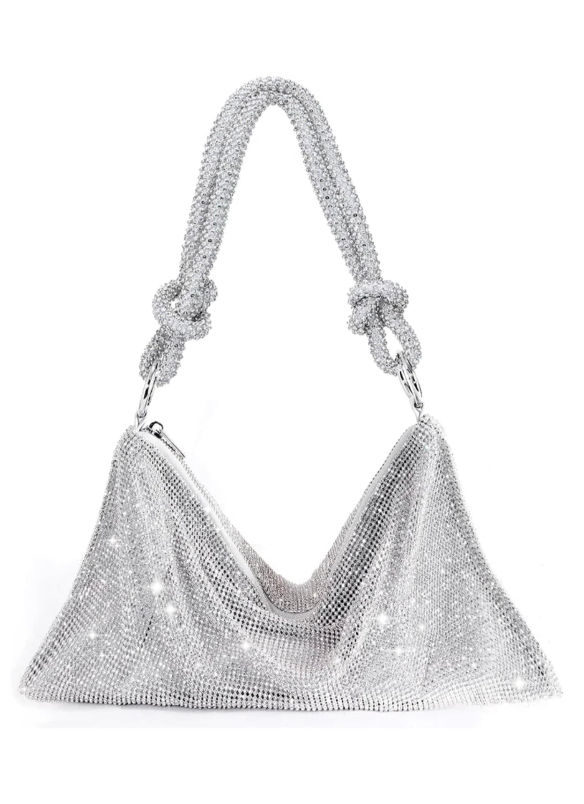 Isabelle - Zilveren strass tas