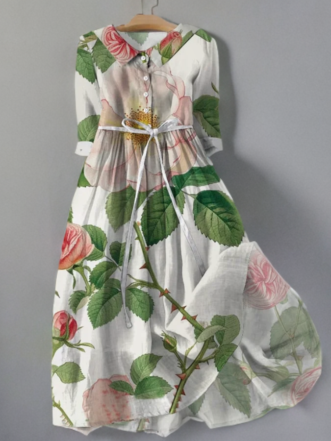 Abby - Vintage gebloemde kanten jurk