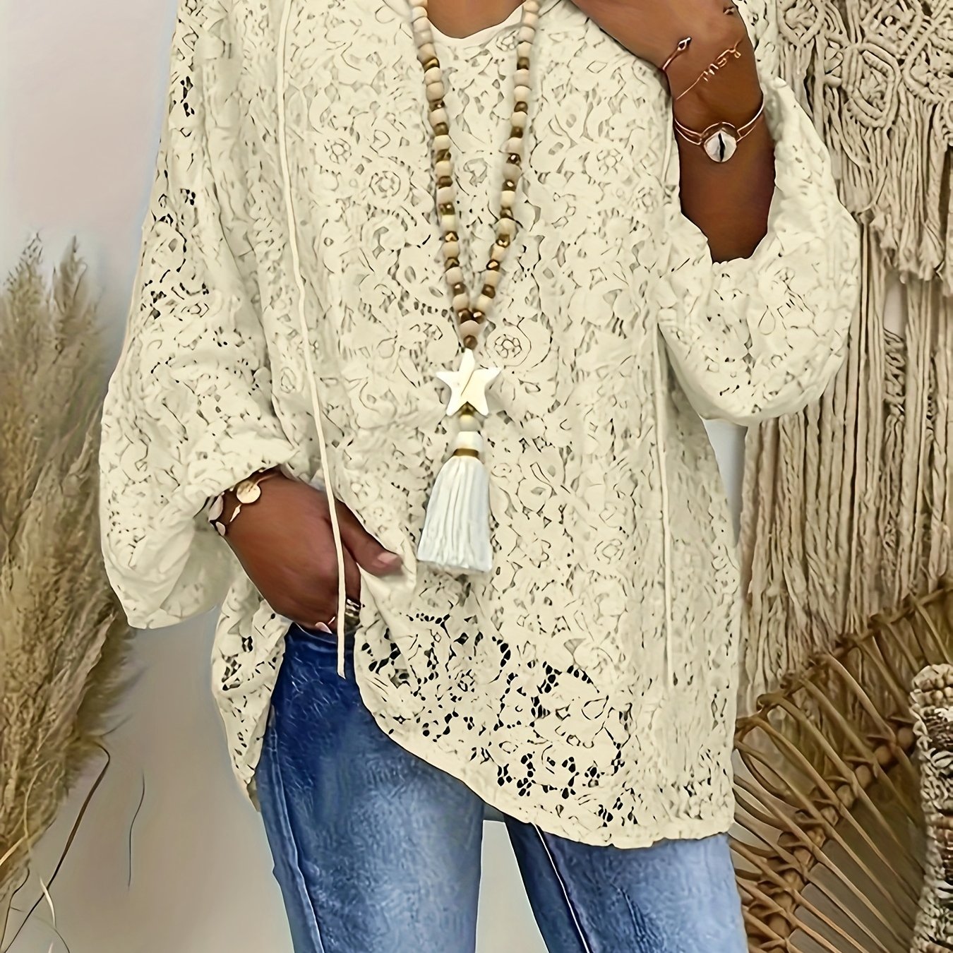 Blouse – Lange Mouwen & Kantdetails