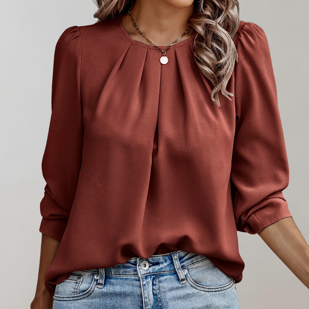 Addison Blouse | Blouse met geplooide pofmouw voor dames