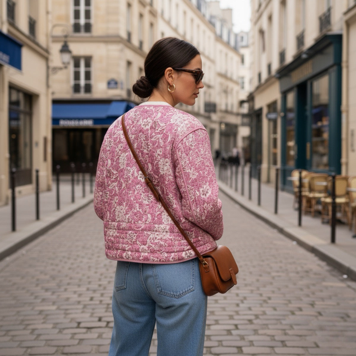 Saphir | Gewatteerd bloemenjasje met voering voor dames