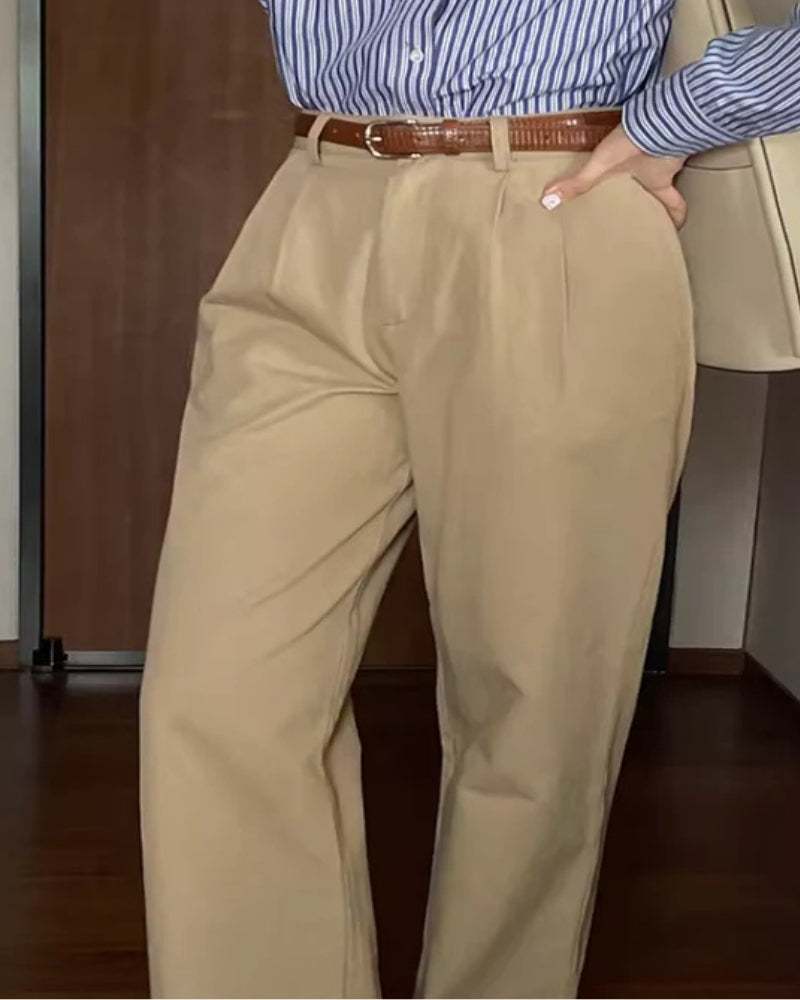 Adele | Tailored Wide-Leg Broek | Zakelijke Chic | Luxe Stof