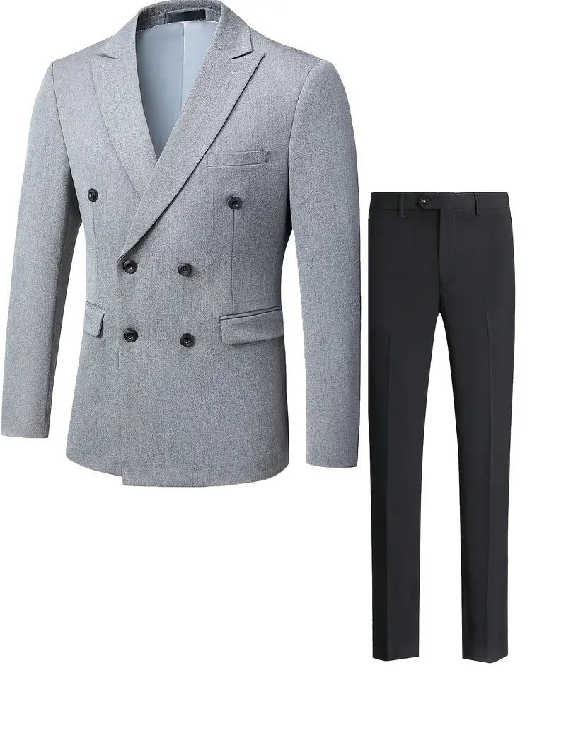 Guillermo - Kostuum met gestreepte blazer en broek met ingekeepte revers
