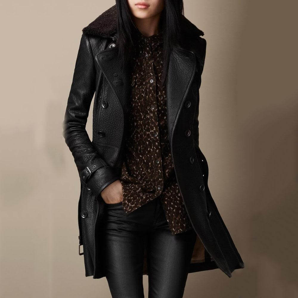 Junthor™ Luxe leren trenchcoat