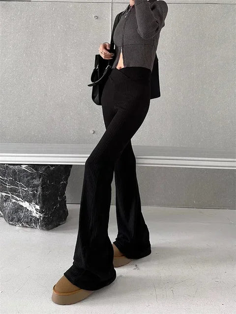 Camille - Geribde uitlopende joggingbroek