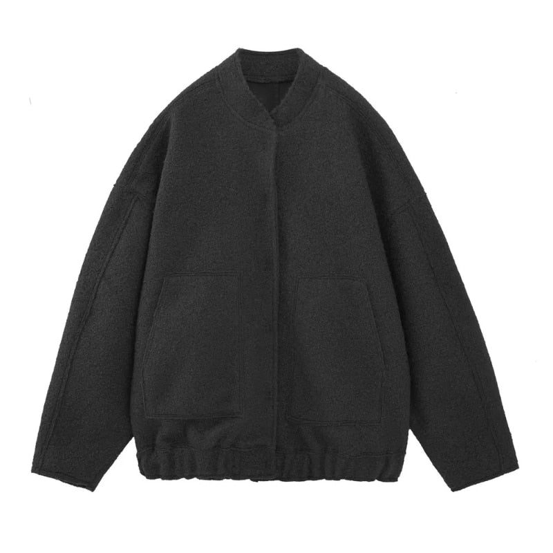 Ophelia | Oversized damesjas Top Coat Lange mouwen Verborgen knopen