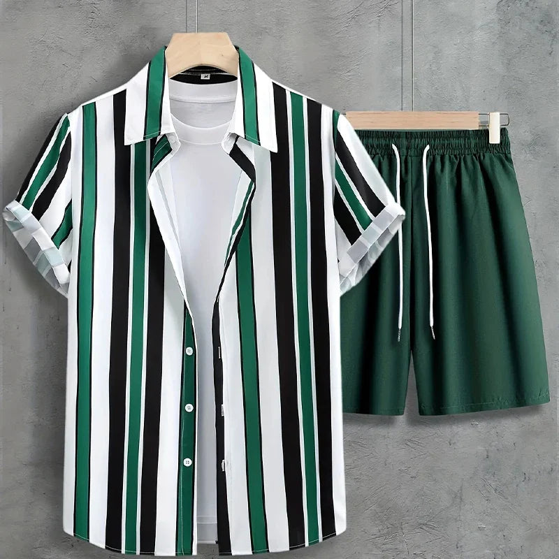 Gestreepte zomersets met print - Waylen