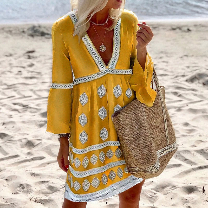 "Sarah" Kleurrijke boho-jurk