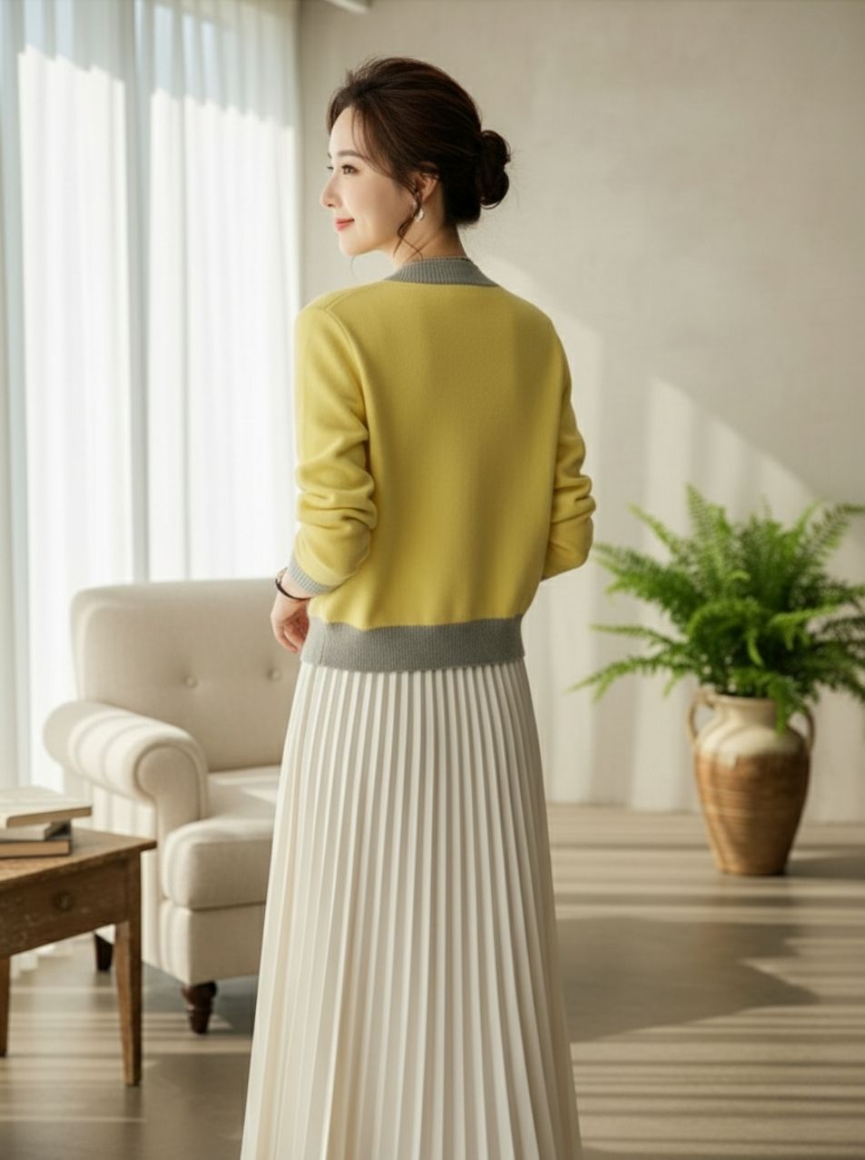 Verline | Retro damesvest in patchworkbreisel, chic en comfortabel