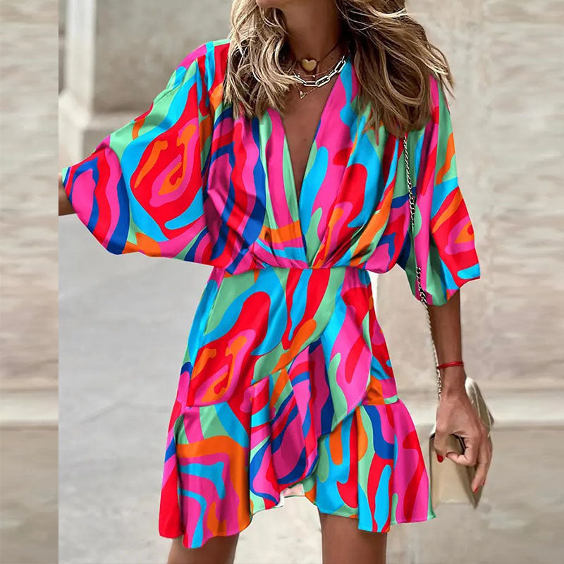 "Monika" Kleurrijke strandjurk