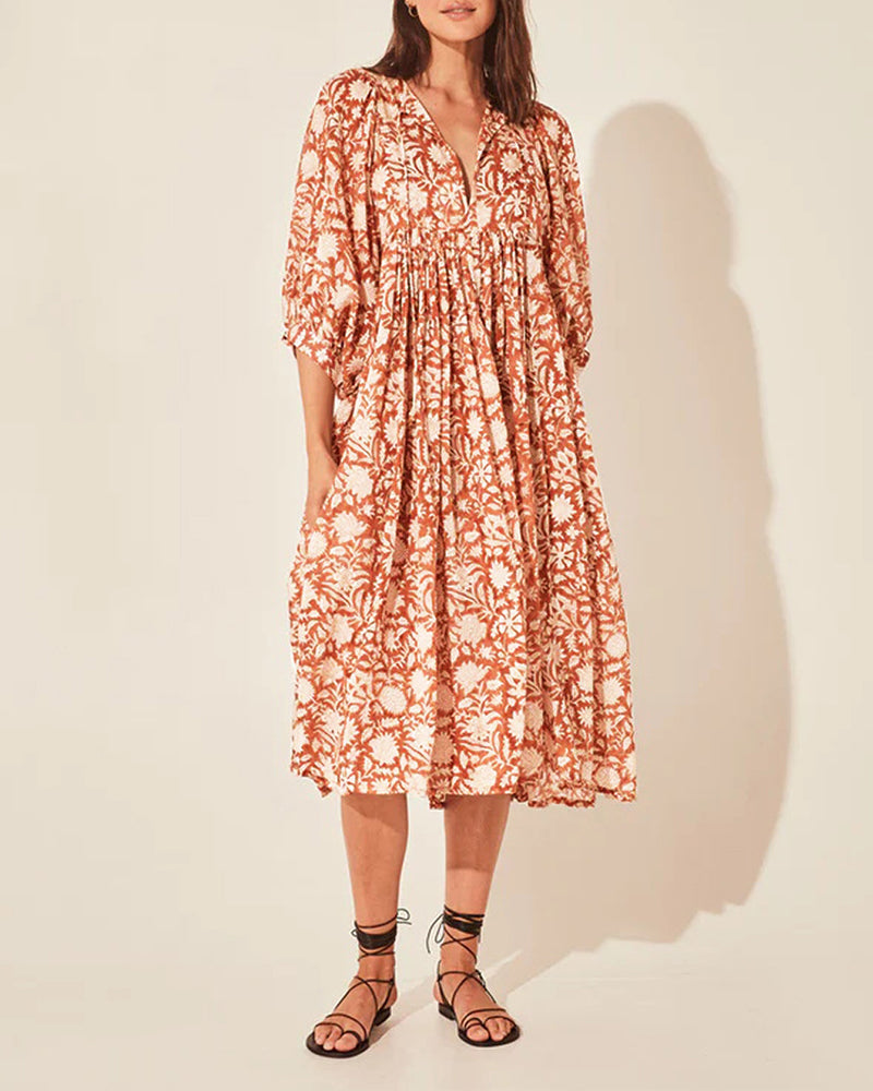 A-lijn Jurk - Informeel - Katoenmix, Polyester - Perfect voor Lente en Zomer