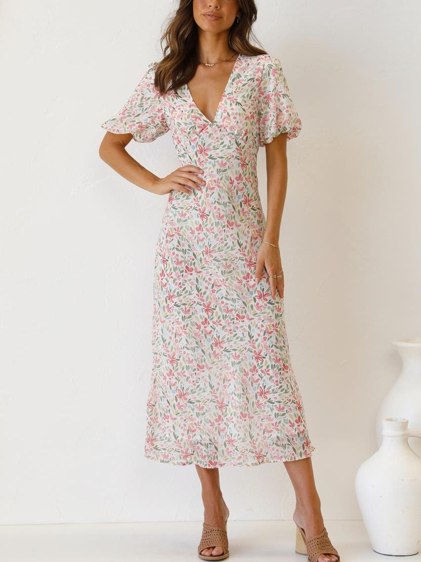 Bandagejurk zonder V-hals met print