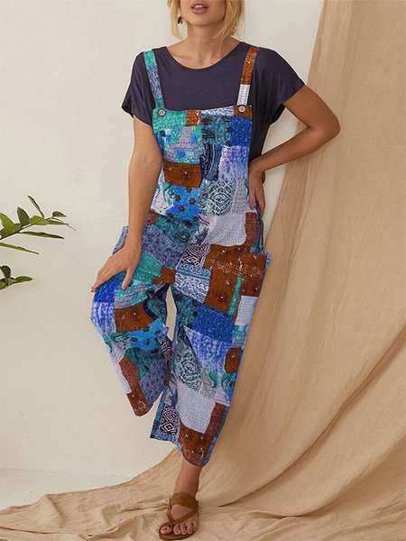 Casual statement geruite-tas jumpsuit