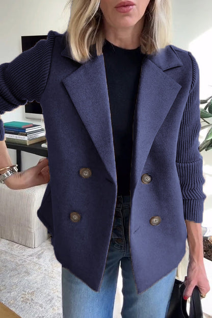 Elegante blazer met contrasterende mouwen