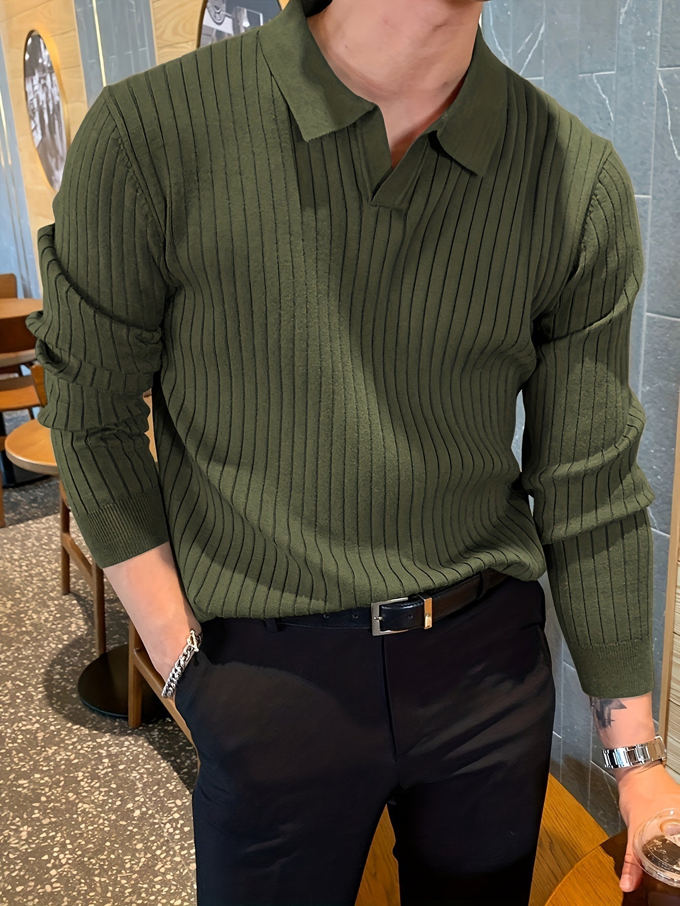 Mauro | Trendy poloshirt met lange mouwen