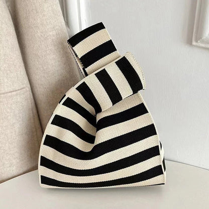 Coralie - Chic gestreepte canvas draagtas