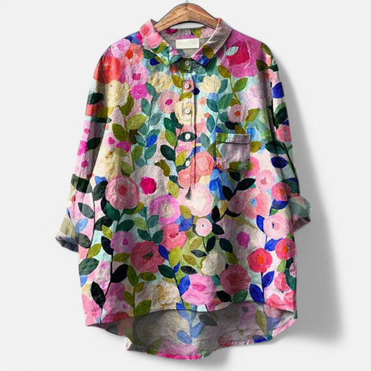 Elegante bloemenblouse met een vleugje elegantie