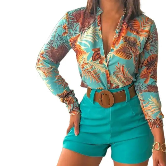 Varla Blouse | Blouse met lange mouwen en print