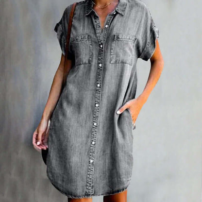 Rilu™ Elegante Casual Button Down Overhemd Jurk