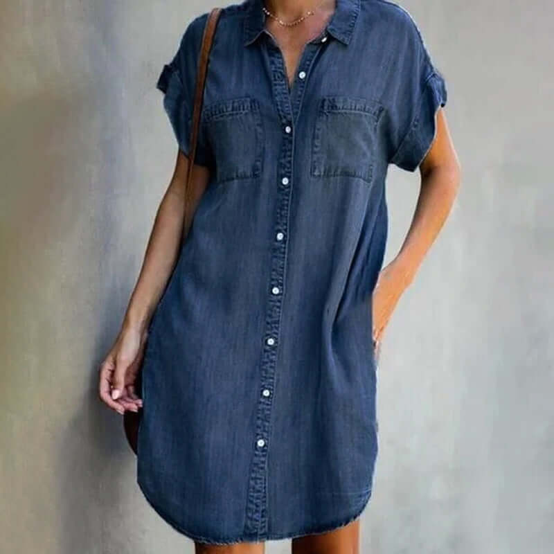 Rilu™ Elegante Casual Button Down Overhemd Jurk