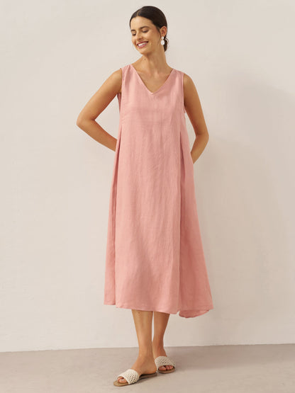 Lange mouwloze jurk met wijde mouwen voor een zomerse stijl