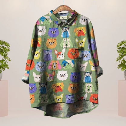 Katharina™ speels shirt met kunstprint