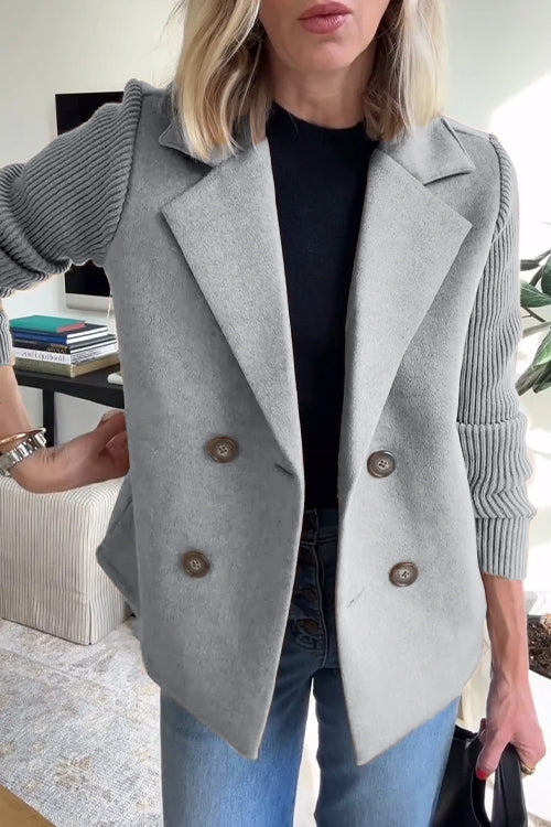 Elegante blazer met contrasterende mouwen