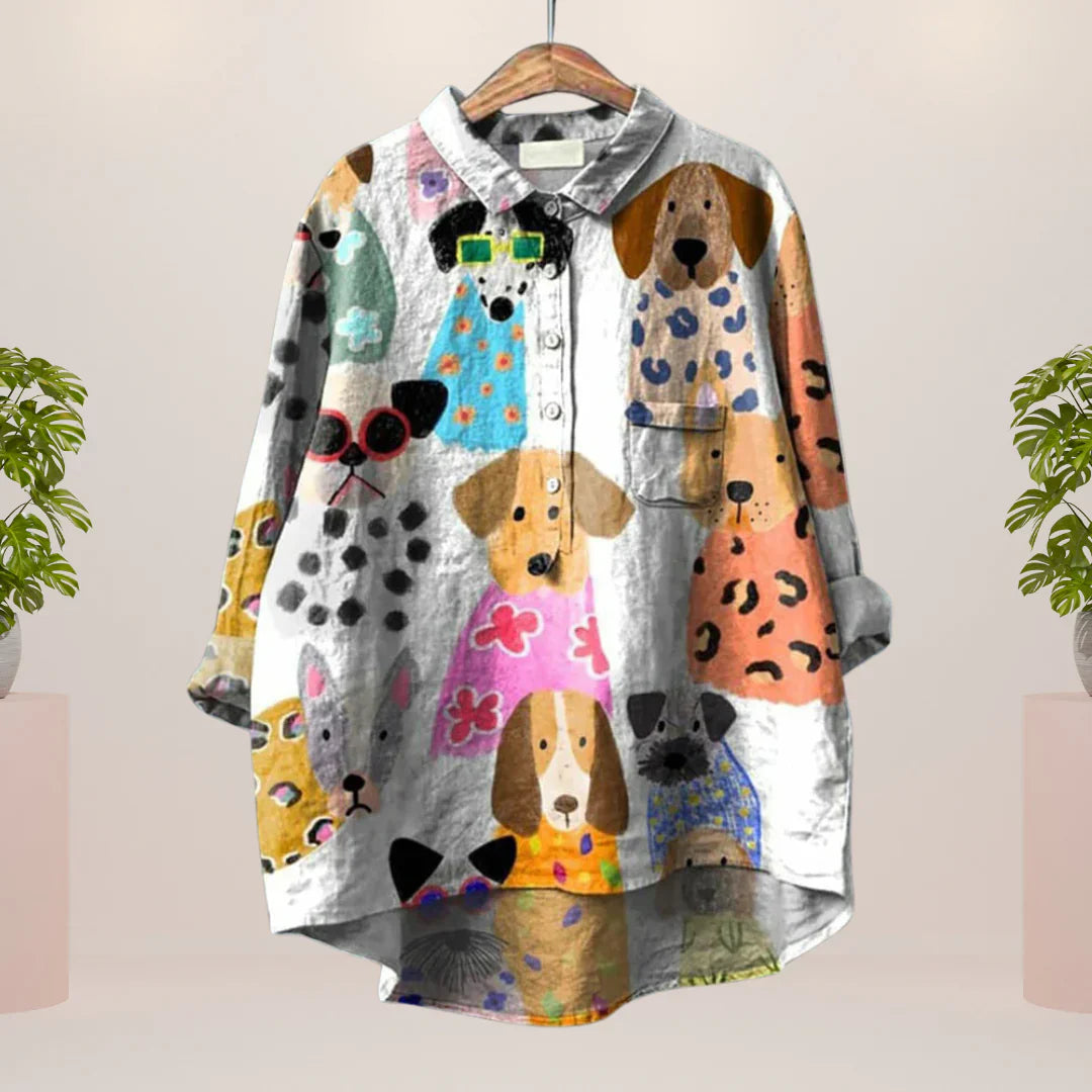 Katharina™ speels shirt met kunstprint