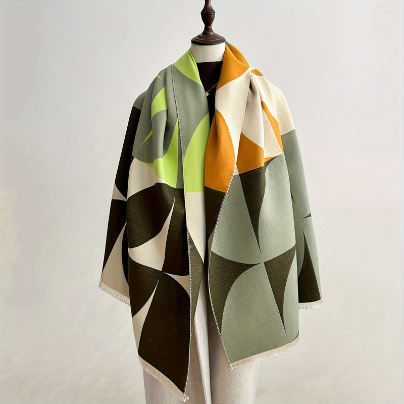 Aelvoria™ Warme sjaal met geometrisch patroon