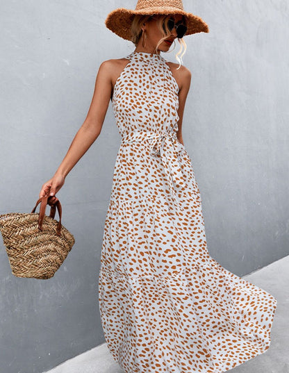 Mouwloze jurk met zomerse print