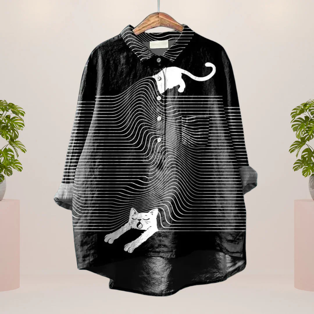 Katharina™ speels shirt met kunstprint