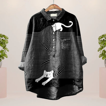 Katharina™ speels shirt met kunstprint
