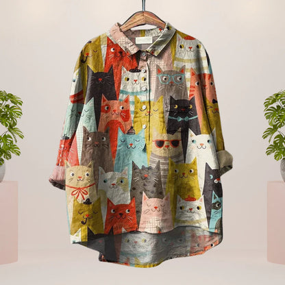 Katharina™ speels shirt met kunstprint