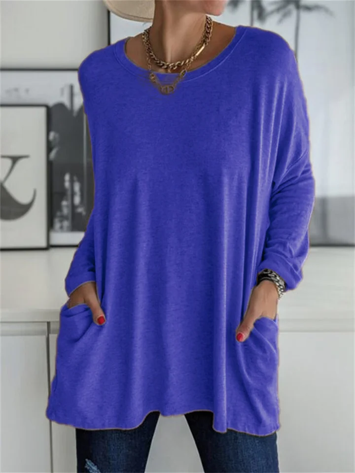 Losvallende blouse met zak voor alledaagse looks