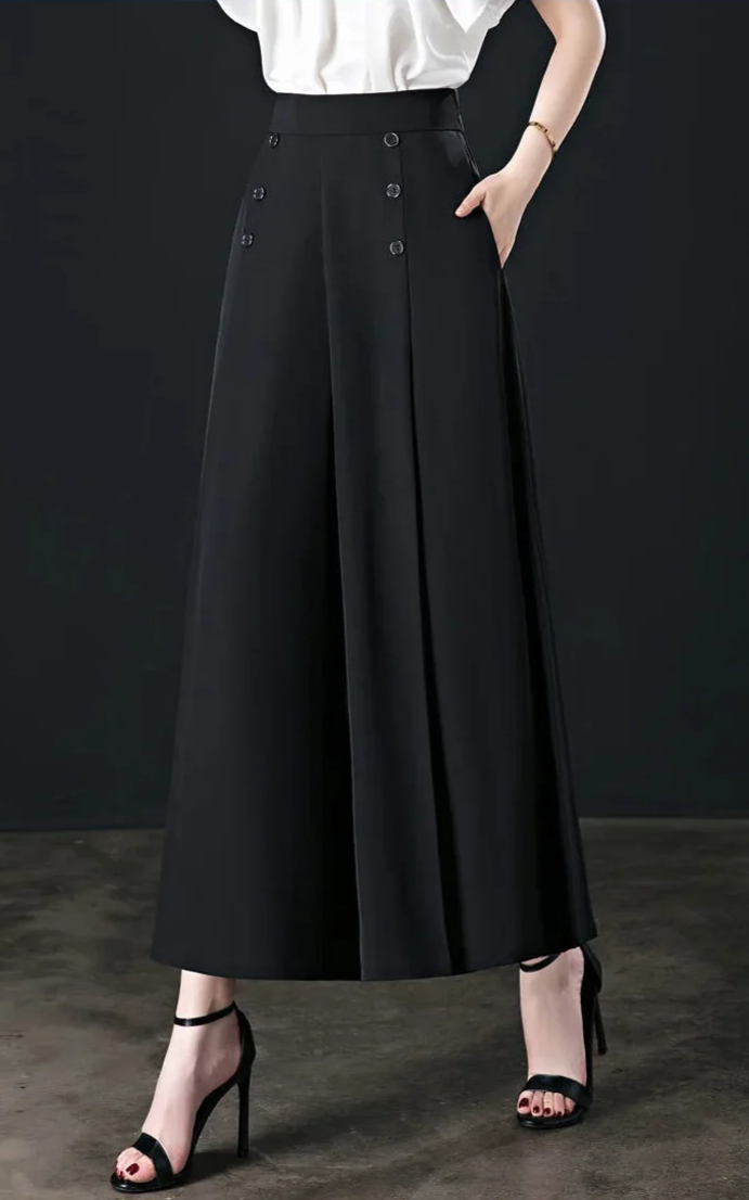 Kameya - Elegante Gebuttonde Broek voor Vrouwen