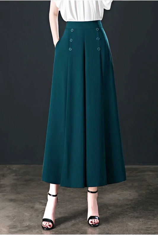 Kameya - Elegante Gebuttonde Broek voor Vrouwen