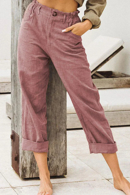 Casual en stijlvolle linnen broek - Jaclyn