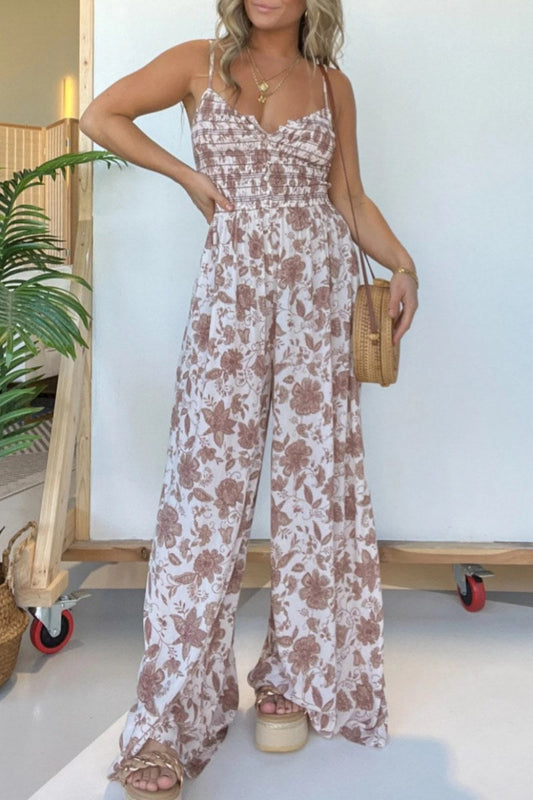 casual lounge-jumps met bloemenprint en rugloze spaghettibandjes (6 kleuren)