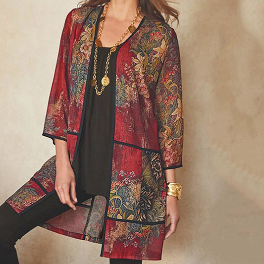 Wanda Blouse | Lange Blouse met Bloemenprint