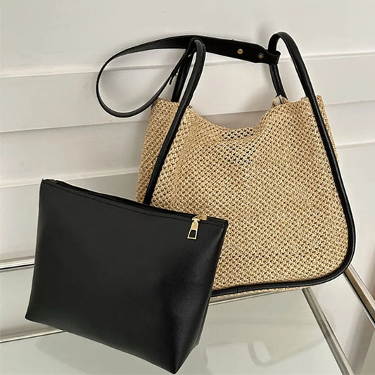 Lexi - Grote PU leren rieten tas