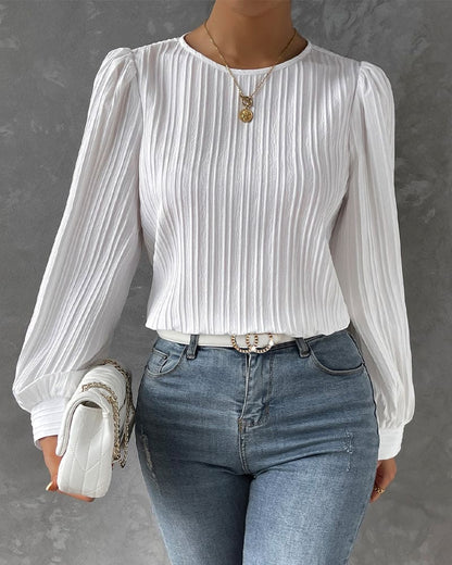 Melissa | Gestructureerde Blouse met Lantaarnmouwen voor Dames