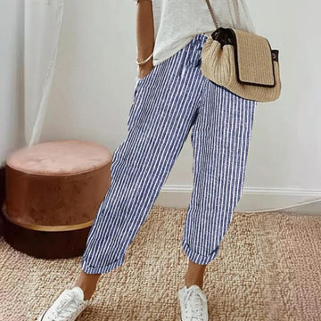 Casual broek met verticale strepen